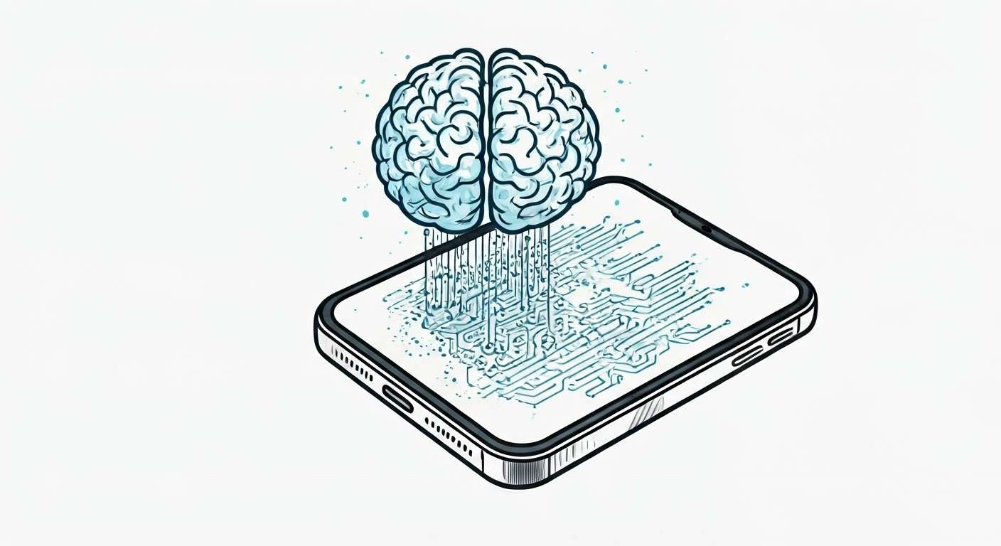 AI in mobile apps illustration