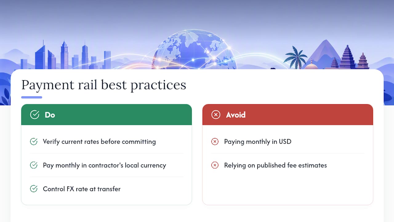 Comparative diagram of payment rails by cost and features