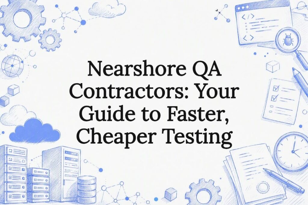 Decorative technology outsourcing title card illustration
