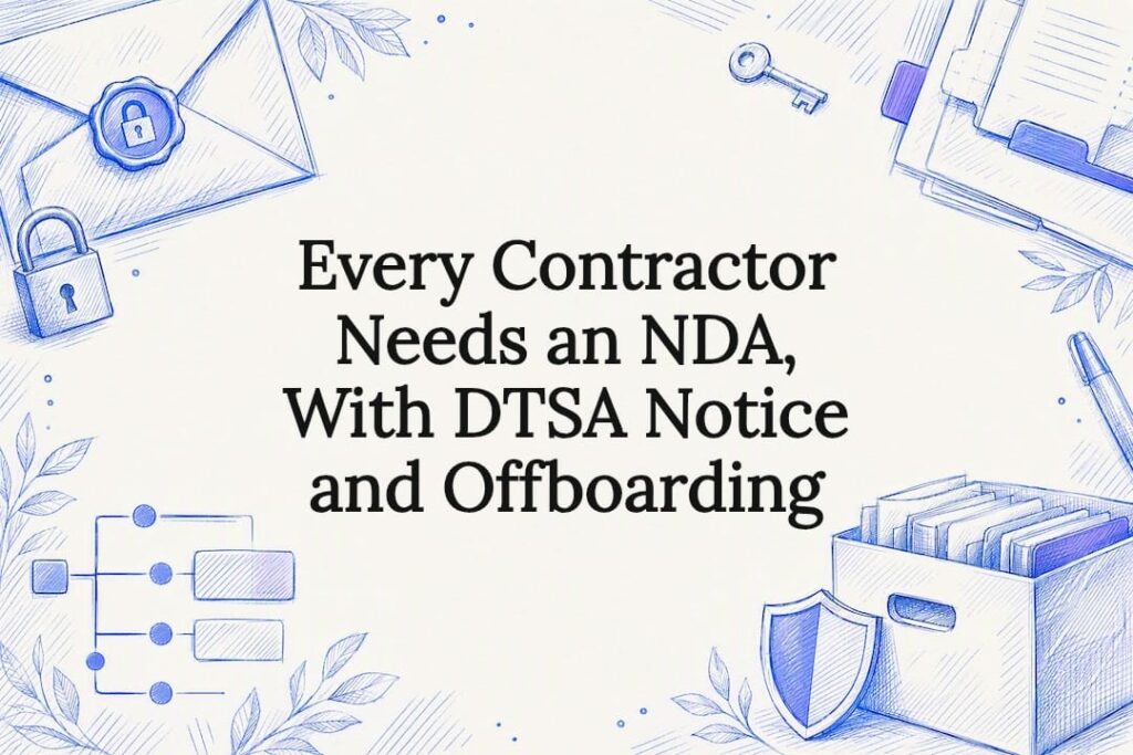 Decorative contractor NDA title card illustration
