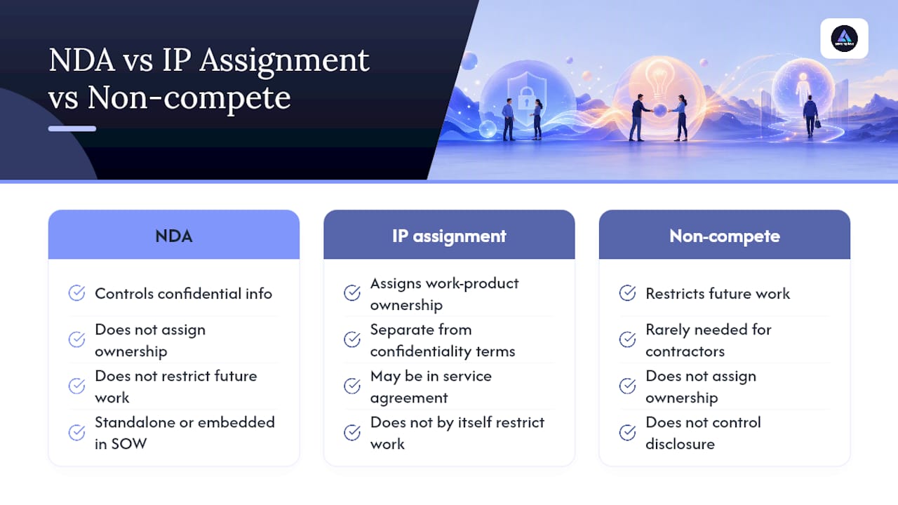 Comparison of NDA IP assignment and non-compete