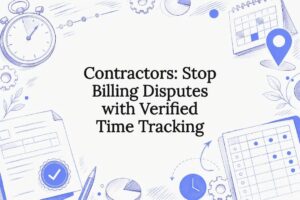 Decorative contractor time tracking title card
