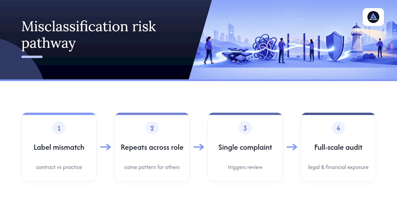 Understanding Contractor Misclassification Risk and What's At Stake — overview diagram