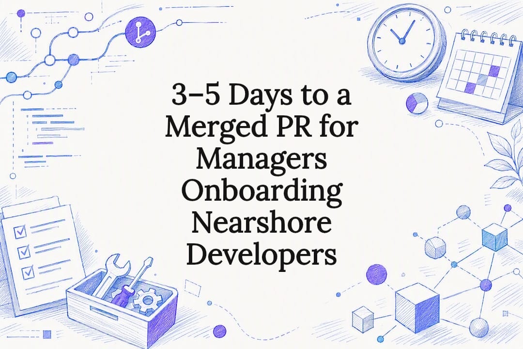 Decorative nearshore onboarding title card