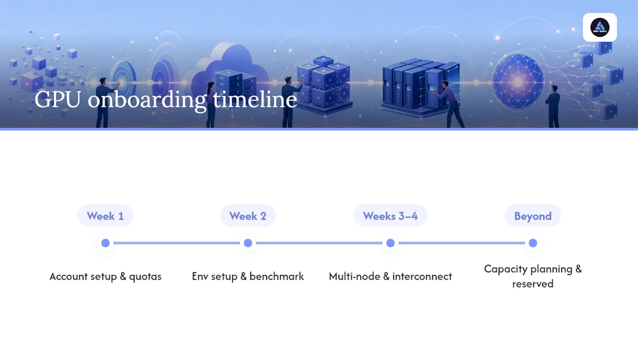 Four-week GPU cloud onboarding timeline