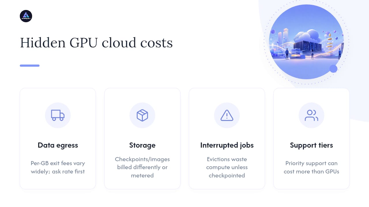 The Real Cost of a GPU Cloud Contract — overview diagram