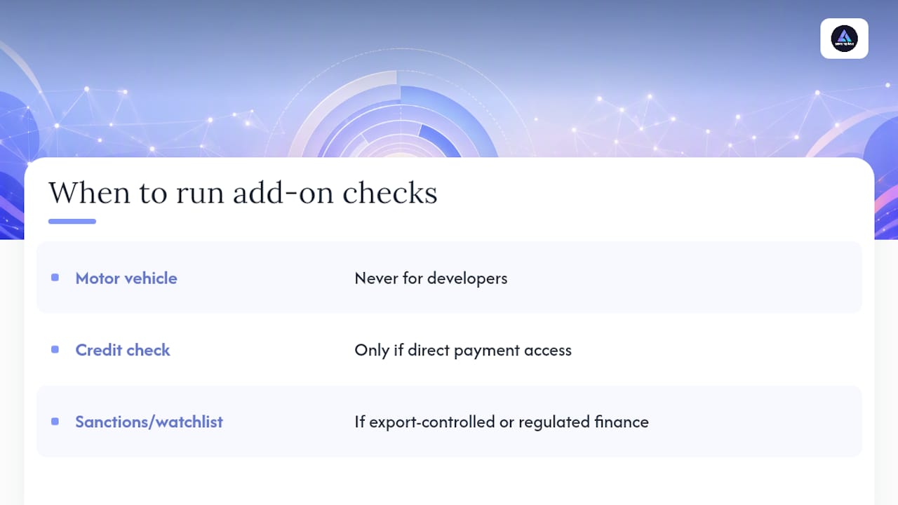 Role-based developer screening checks