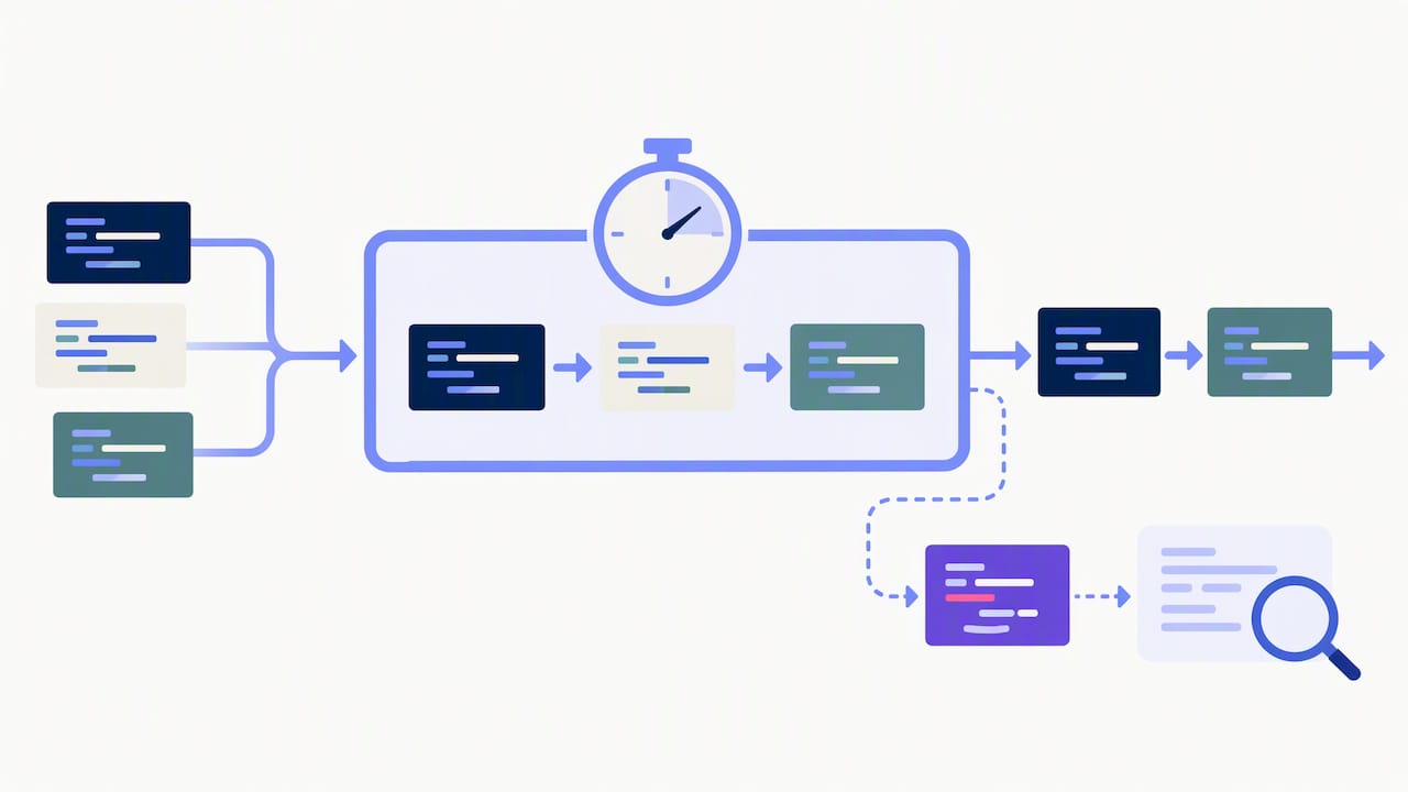 Bounded coding test with manual review branch
