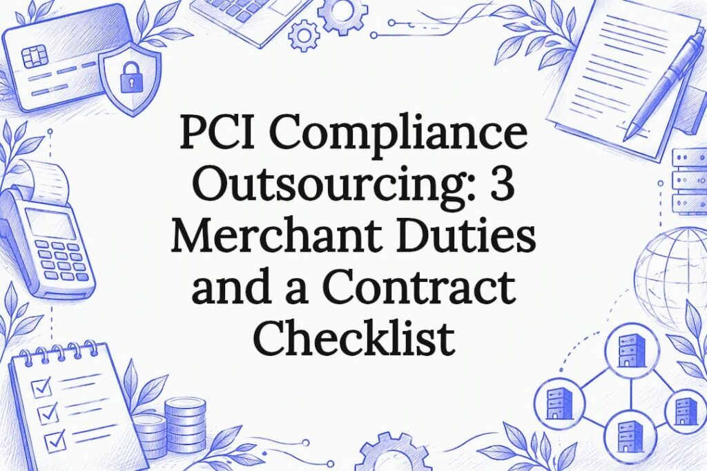 Sketch of payment card and contract checklist