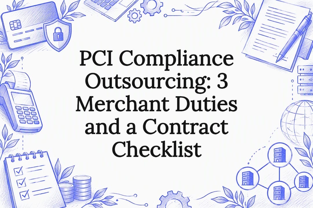 Sketch of payment card and contract checklist