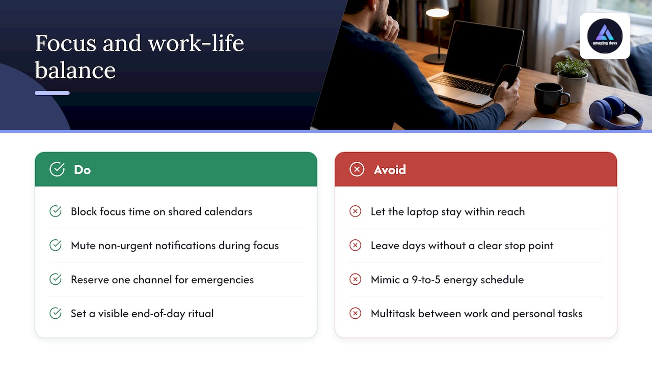 9. Handling distractions and work-life balance effectively in a remote work setting — overview diagram