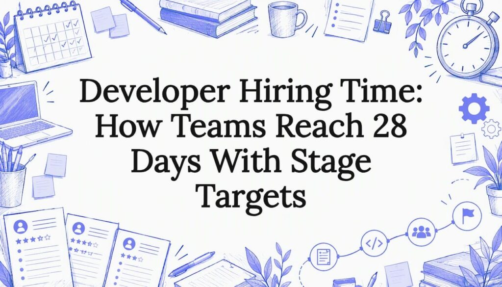 Hiring timeline sketch framing the article title