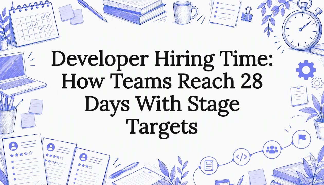 Hiring timeline sketch framing the article title