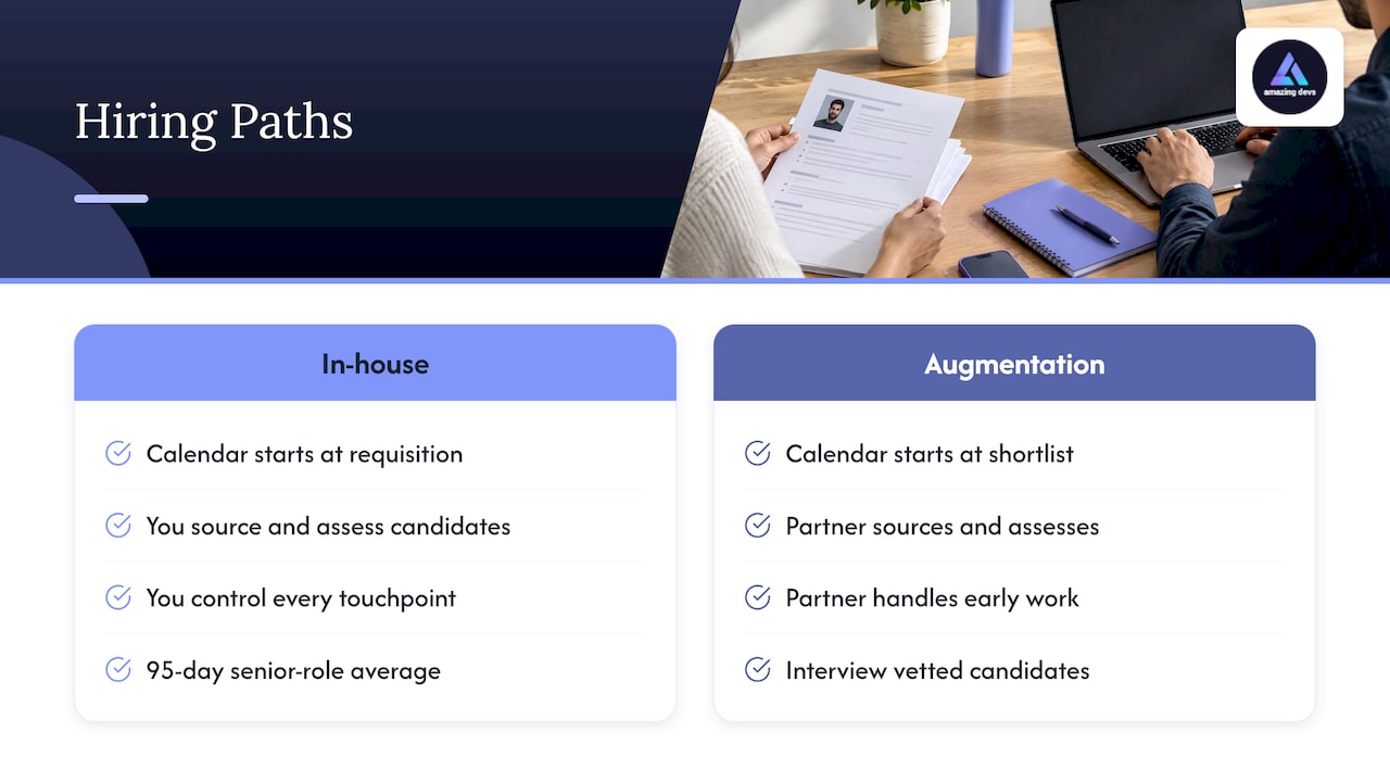 How does nearshore staff augmentation compare with in-house hiring on speed? — overview diagram