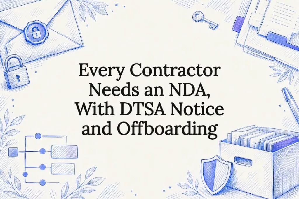 Decorative contractor NDA title card illustration